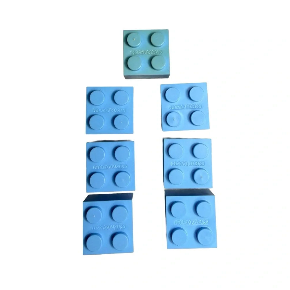 Vintage 80s Mega Bloks Pastel Bricks Lot 30 Pieces Character Face Block Rare